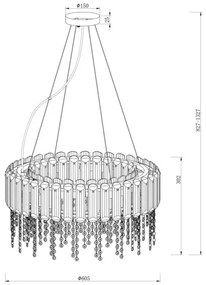 Maytoni MOD097PL-08CH - Luster na lanku HAIL 8xE14/40W/230V pr. 60,5 cm chróm