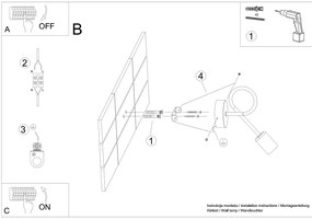 Nástenné svietidlo Loop 1, biele telo svietidla