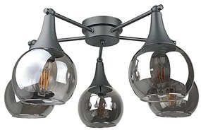 Prisadený luster STAR 5xE27/60W/230V čierna/dymová čierna