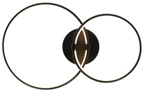 Stropné svietidlo čierne vrátane LED 3-stupňového stmievača 2-svetlo - Joaniqa