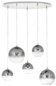 Redo 01-2079 - Luster na lanku BOWL 5xE27/42W/230V dymová