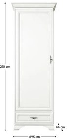 Poicová skriňa Kuito REG1D1S (alpská biela). Vlastná spoľahlivá doprava až k Vám domov. 1119565
