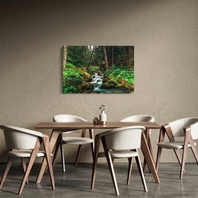 Obraz potoka v lese (90x60 cm)