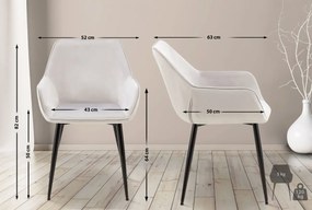 Jedálenská stolička Vessa - zamat - svetlo šedá