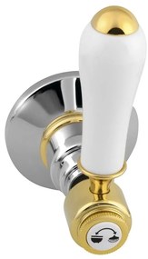 Podomietková sprchová batéria v lesklej strieborno-zlatej farbe (2 výstupy) Antea – Sapho