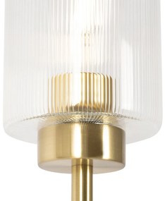Stojaca lampa v štýle art deco zlatá so sklom 2-žiarovková - Laura