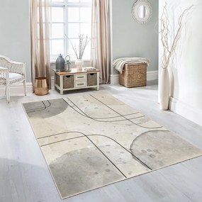 Sivo-krémový prateľný behúň 80x200 cm Simple Lines – Mila Home