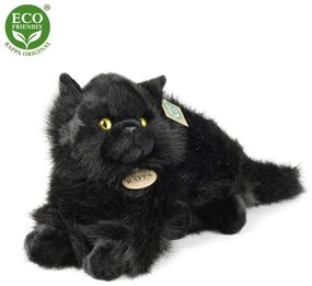 Plyšová mačka čierna ležiaca 30 cm ECO-FRIENDLY