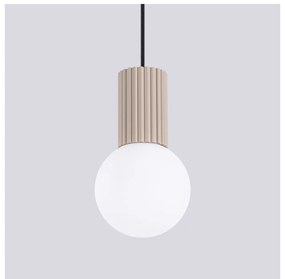 Taupe závesné svietidlo so skleneným tienidlom ø 12 cm Orbital – Sollux