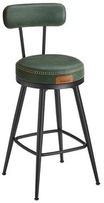 VASAGLE EKHO – Sada 2 barových stoličiek z umelej kože, otočné, LBC089 Farba: čierna