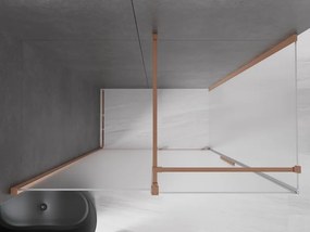 Mexen Velar, sprchový kút s posuvnými dverami 130 x 70 cm, 8mm sklo námraza, medená matná, 871-130-070-31-65