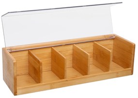 Drevený organizér na čaj Modern, 36x11x9,5 cm