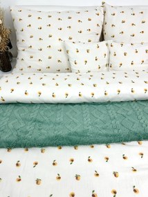 Letné mušelínové obliečky Peach 140x200 – broskyňový motív, 100 % bavlna, jemné, priedušné, hypoalergénne