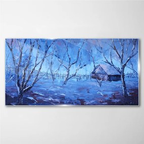 Skleneny obraz Abstrakcia zimné sneh stromy