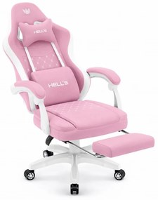 Pohodlná herná a kancelárska stolička HC-1015 s podnožkou - ružová