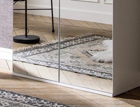 Zrkadlová viacúčelová skriňa s policami Mirror, 74 cm, biela