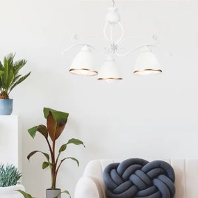 Luster na reťazi RETRO II 3xE27/60W/230V biela