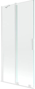 Mexen Velar, 2-krídlová posuvná vaňová zástena 95 x 150 cm, 8mm číre sklo, biely profil, 896-095-000-01-20