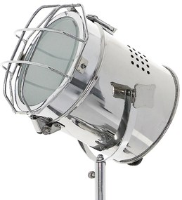 Dekorstudio Podlahová lampa TRIPOD na bielej trojnožke s chrómovaným tienidlom