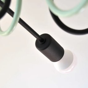 Prisadený luster OXFORD 4xE27/15W/230V čierna/zelená