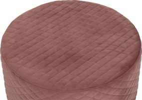 Noela Zamatový puf so zlatou základňou LUMI ružový