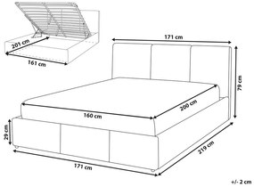 Manželská posteľ 160 cm Belize (béžová) (s roštom) (s úl. priestorom). Vlastná spoľahlivá doprava až k Vám domov. 1078180