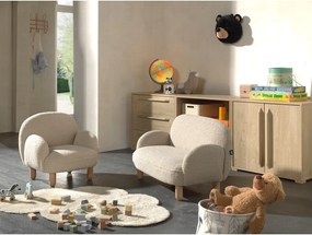 Béžové detské kresielko z textílie buklé Rocky – Vipack