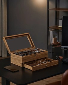 Úložný box na hodinky Vrangle 34 cm hnědý