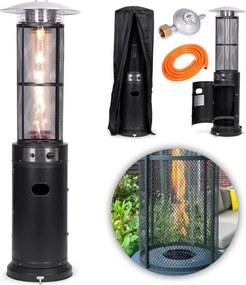 Plynový ohrievač slnečníkov 11 kW na terasu, záhradu, redukčný kryt hadice