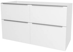 Mereo, Mereo Mailo, kúpeľňová skrinka 121 cm, chróm madlo, Multidecor, Biela vysoký lesk perlička, MER-CN593SBIEL