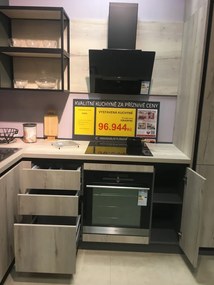 Zostava kuchyne Nitra - Roma - odpredajový kus, kašmír/dub/zelená