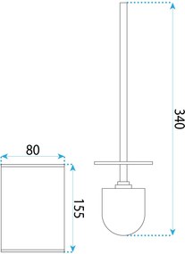 Rea Til, kovový stojan na WC s kefou, zlatá matná, REA-88099