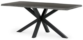 Stůl jídelní, 180x90x76 cm, MDF, kov, šedý dub, černá