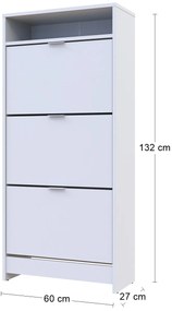Botník (skrinka na topánky) Suter S8 - biela