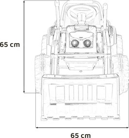 Ramiz Detský traktor na batérie žltý + pohyblivé rameno s lyžicou + diaľkové ovládanie + pomalý štart + FM rádio + LED