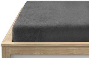 Flanelové obliečky VIANOČNÝ JELEŇ A TETROV biele + plachta mikroplyš SOFT 90x200 cm tmavosivá