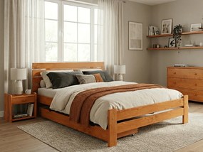 Posteľ PARIS zvýšená 140x200 cm, jelša Rošt: S lamelovým roštom, Matrac: Matrac Somnia 18 cm