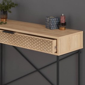 Konzolový stolík v dekore duba v prírodnej farbe 35.5x110 cm Ecrin – Marckeric