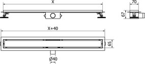 Mexen Flat, lineárny podlahový žľab 80 cm, M15, medená matná, 1C24080-15