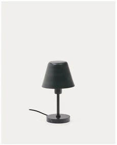 Tmavozelená/čierna mramorová stolová lampa s kovovým tienidlom (výška 32 cm) Calina – Kave Home