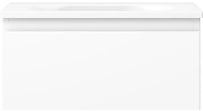 Mexen Orio, kúpeľňová skrinka 50 cm s umývadlom Vela, 1 zásuvka, biela matná, 91A10-05023-1-BF01-W23M01