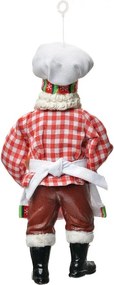 Závesná vianočná dekorácia Santa Claus pekár držiaci cupcake - 10*6*17 cm