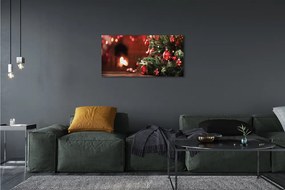 Obraz na plátne Vianočný strom ozdoby svetla darčeky 125x50 cm