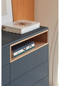 Tmavosivá nízka komoda 120x90 cm Corvo - Teulat