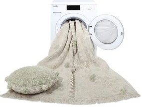 Kaki krémový prateľný ručne tkaný bavlnený detský koberec 120x160 cm Hippy Dots Olive – Lorena Canals