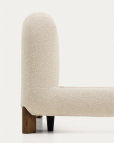 Béžová čalúnená dvojlôžková posteľ bez roštu 160x200 cm Odina – Kave Home