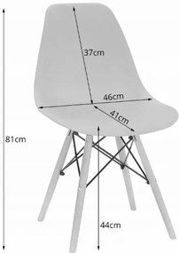 Jedálenská zostava TODI 60cm okrúhly stolový set biely + 2 stoličky OSAKA sivé