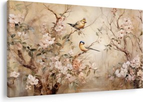 Obraz - Vintage maľba vtáčikov II. (90x60 cm)