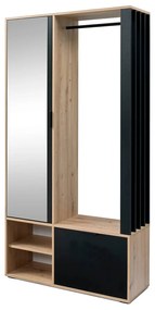 Predsieň Milan (dub artisan + čierna). Akcia -20%. Vlastná spoľahlivá doprava až k Vám domov. 1055369