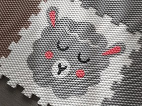 Penová podlaha na zem do detskej izby 16 dielov HNEDO-SIVÁ